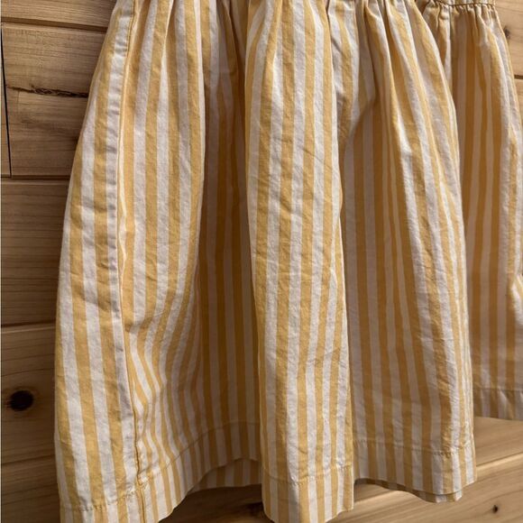 Hanna Andersson Size 100/4 Mustard Yellow Pinstripe Sleeveless Dress - Picture 7 of 12